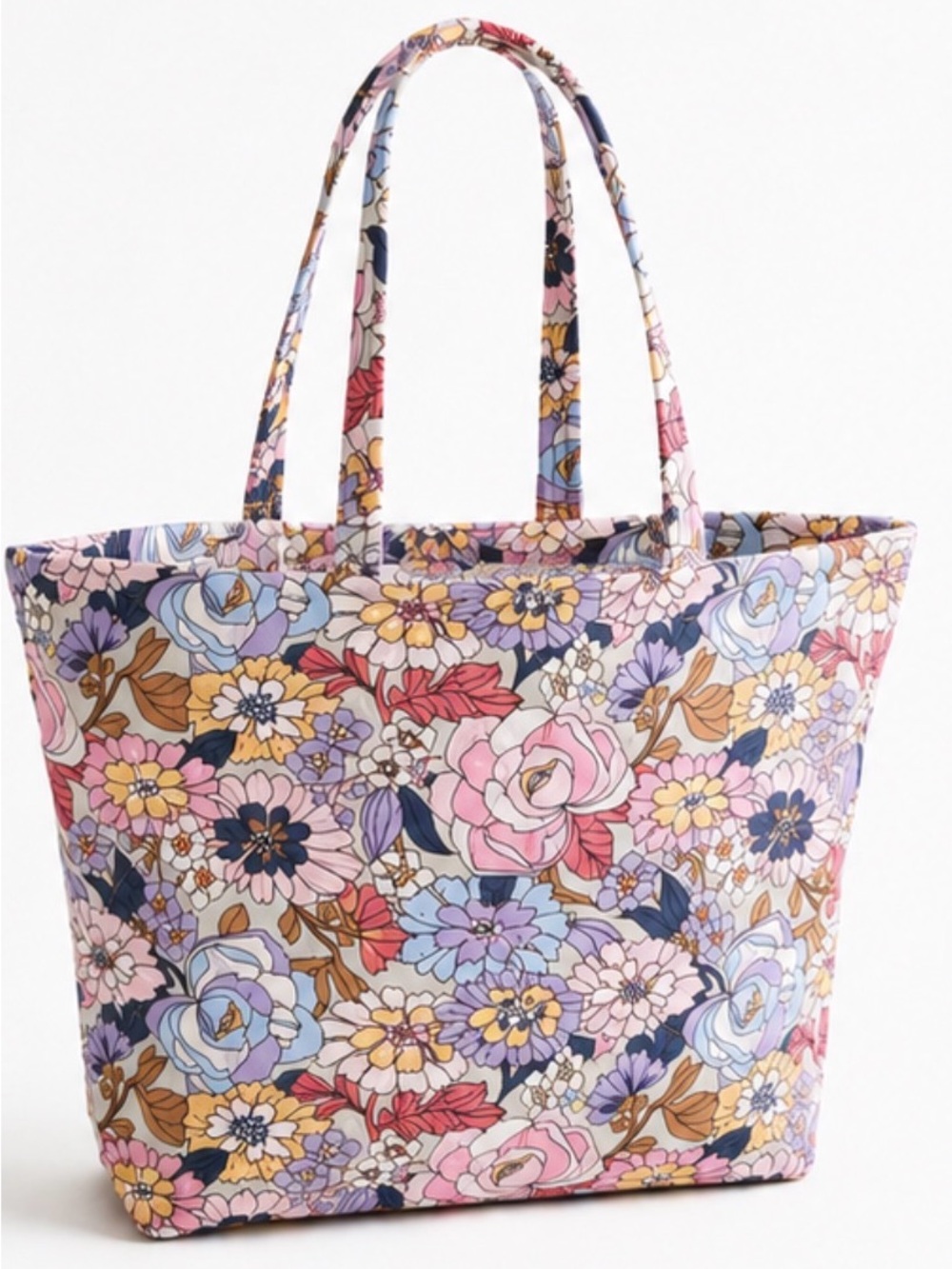 Vera Bradley Pastel Floral Print Tote - Pink, Blue, Purple, Yellow, Tan